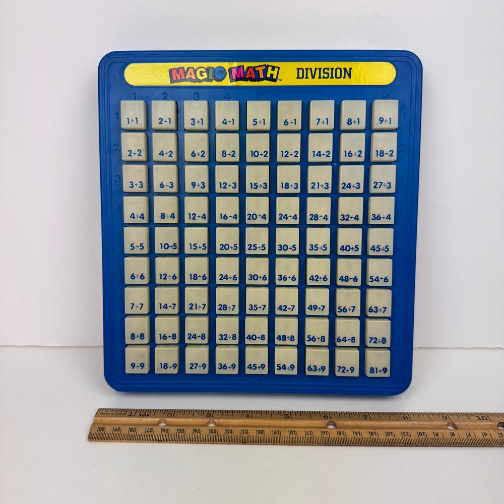 Vtg‎ 1993 Magic Math Division Learning Tool Press Blue Lanard Toys Homeschool